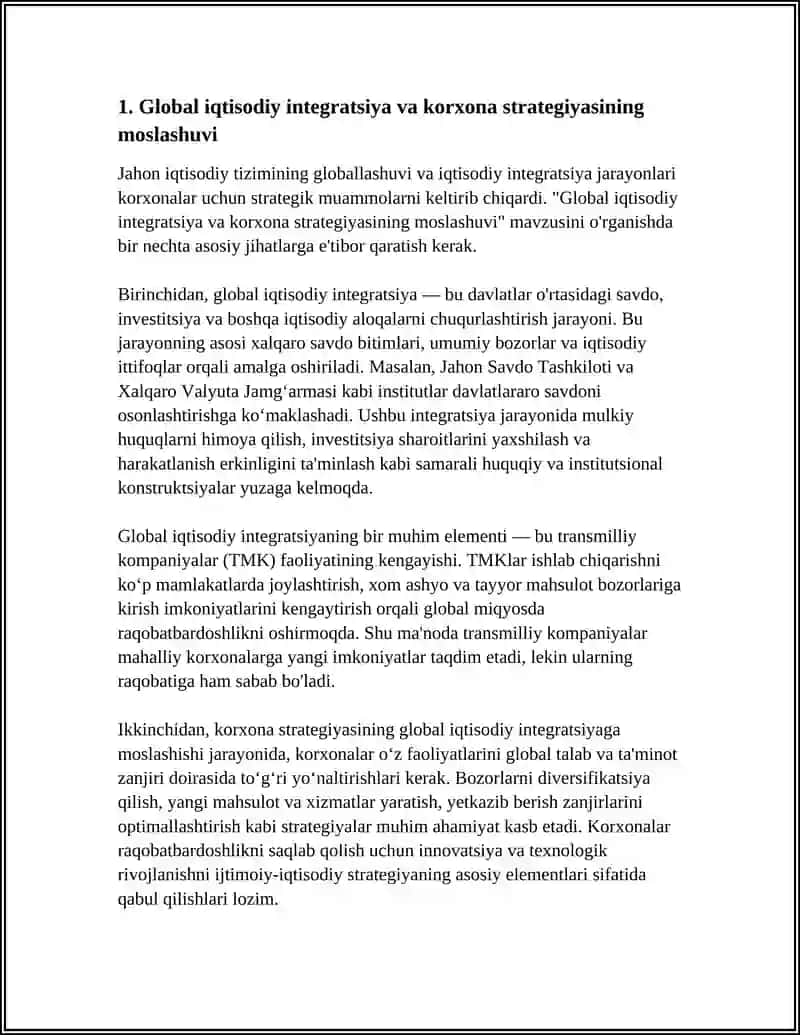 GLOBAL IQTISODIY JARAYONLARNING KORXONA STRATEGIYASINING TA'SIRI 4