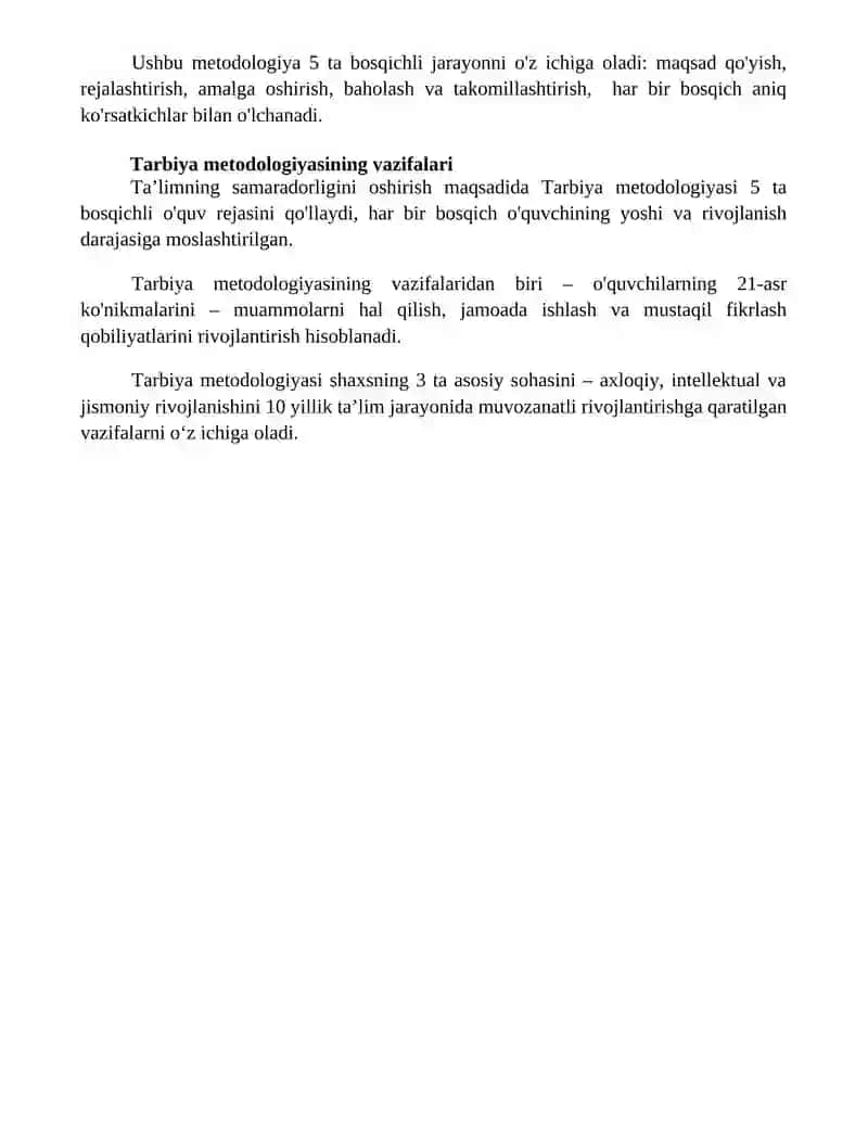 Tarbiya fanini óqitish metodikasi fanining predmeti maqsadi va vazifalari 4