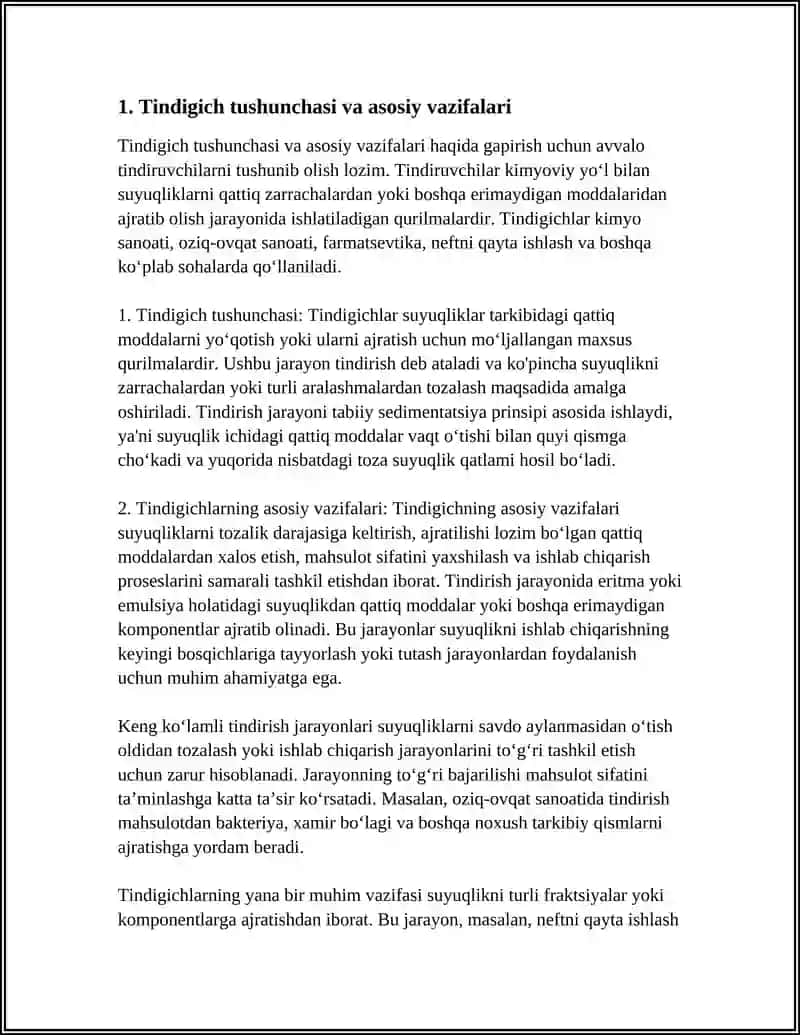 TINDIGICHLAR VA ULARNING TURLARI 4