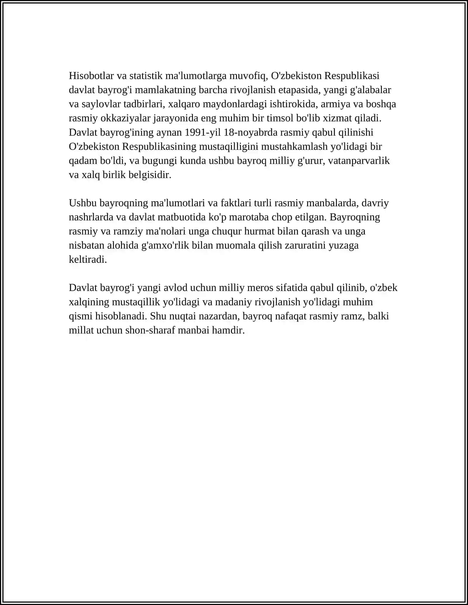 O'ZBEKISTON RESPUBLIKASI DAVLAT RAMZLARI 4