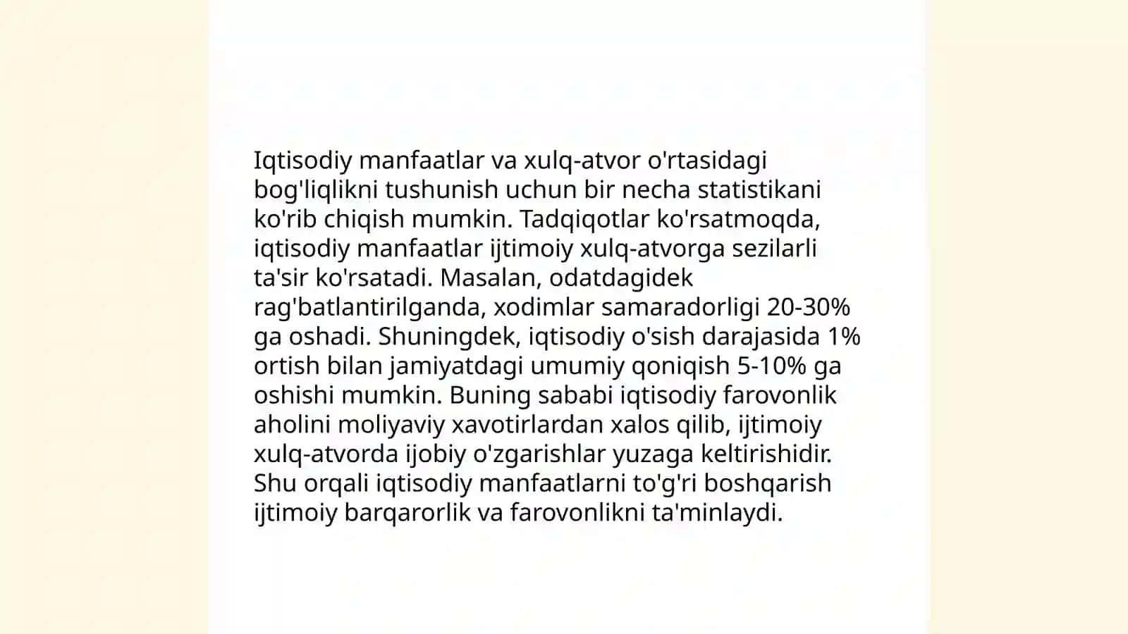 Xulq-atvor va iqtisodiyot 4