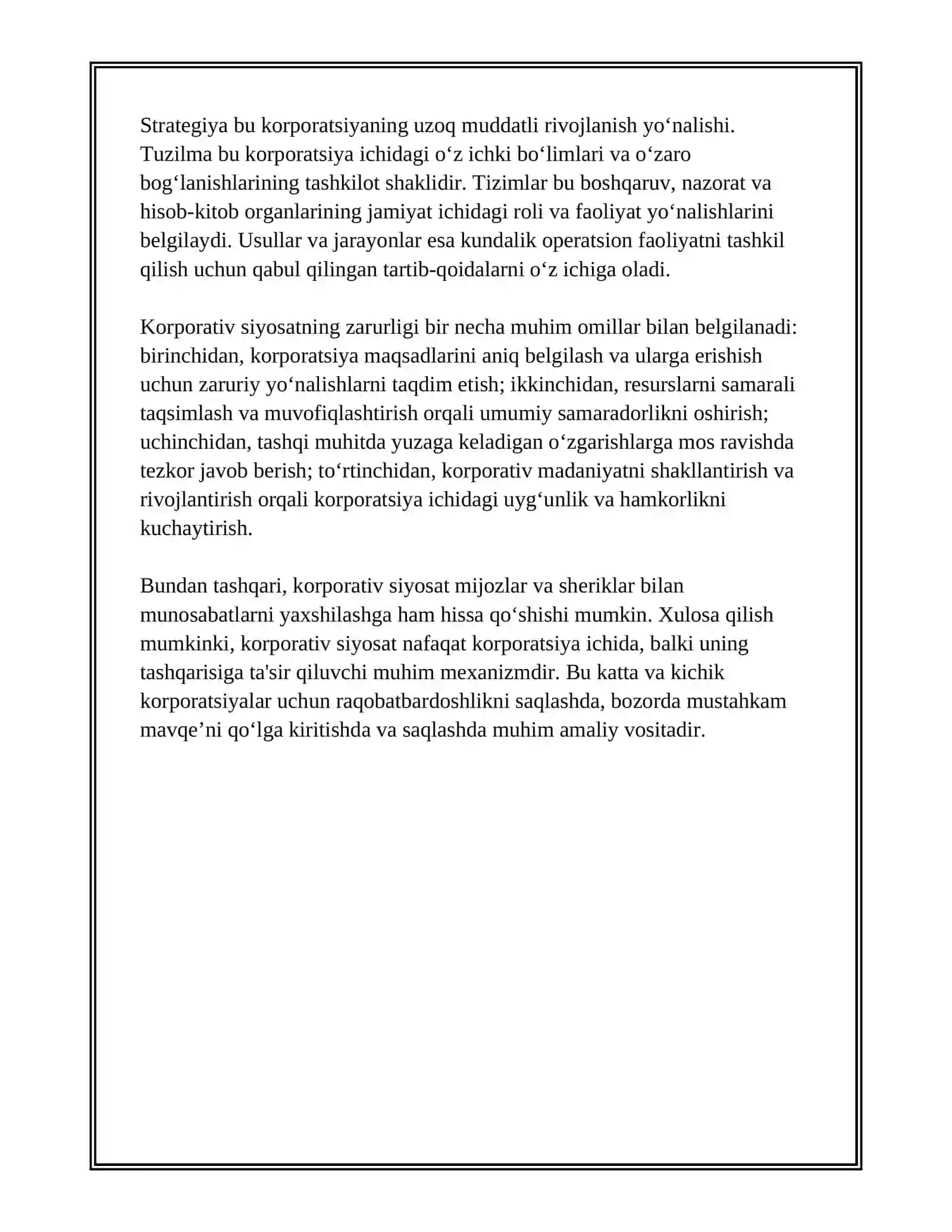 Korporativ Siyosat 4