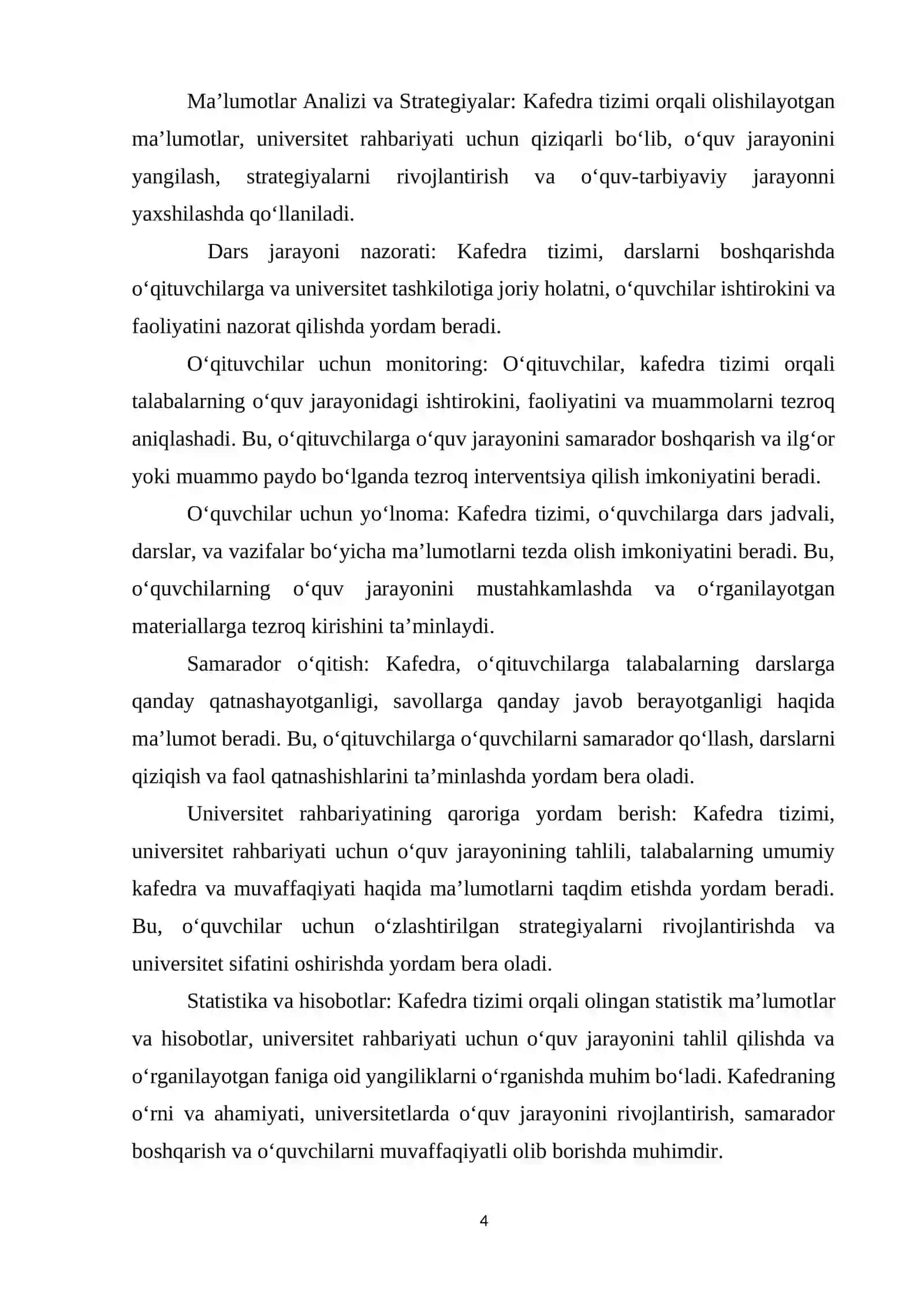 Kafedra tizimini avtomatlashtirish axborot tizimini yaratish 4