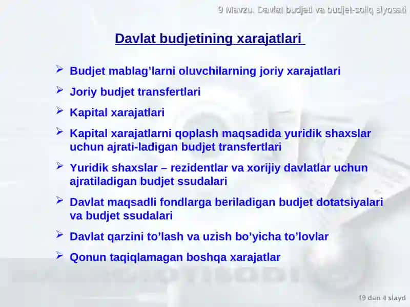 Davlat budjeti va budjet – soliq siyosati 4