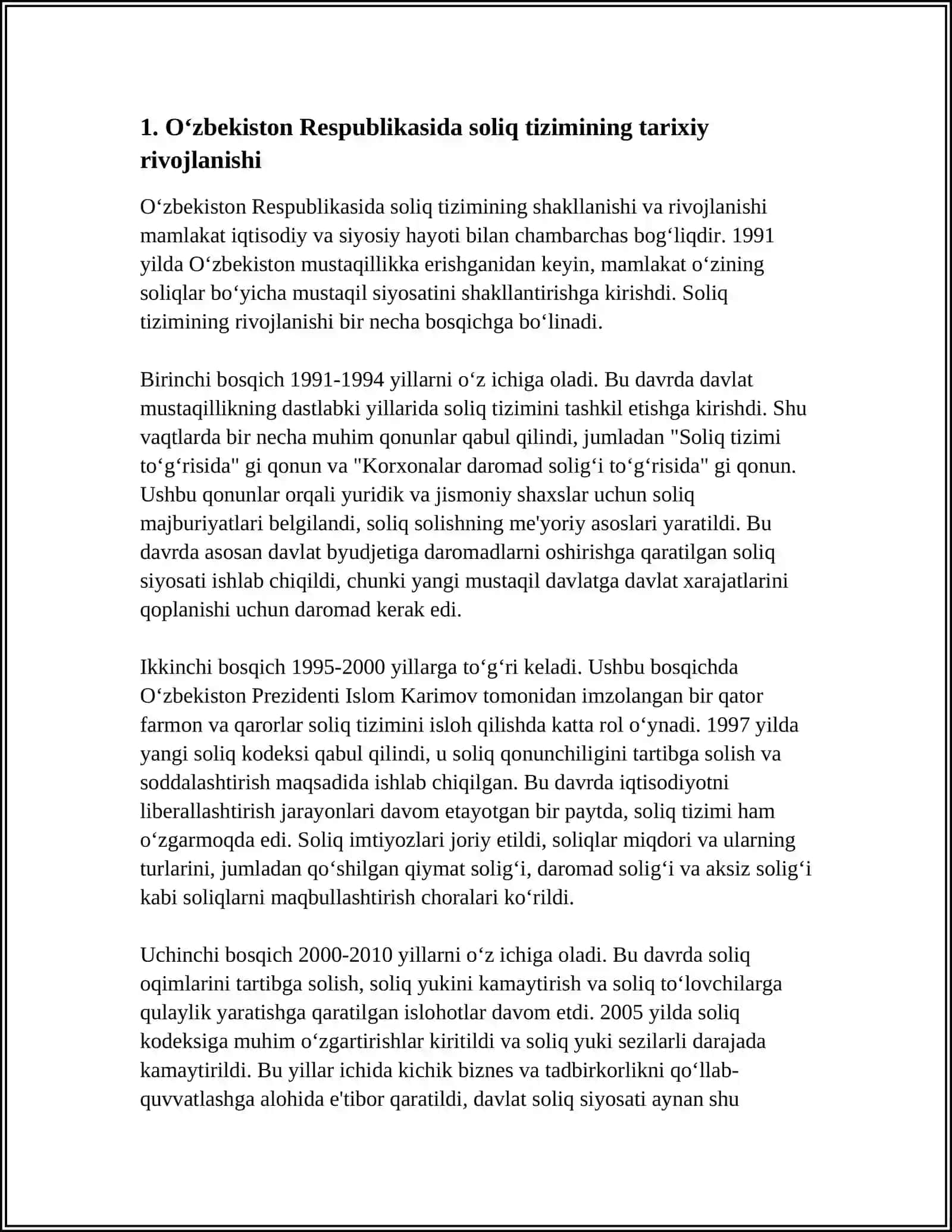 O‘ZBEKISTON RESPUBLIKASI SOLIQ TIZIMI VA UNING SHAKLLANISHINING NAZARIY ASOSLARI 4