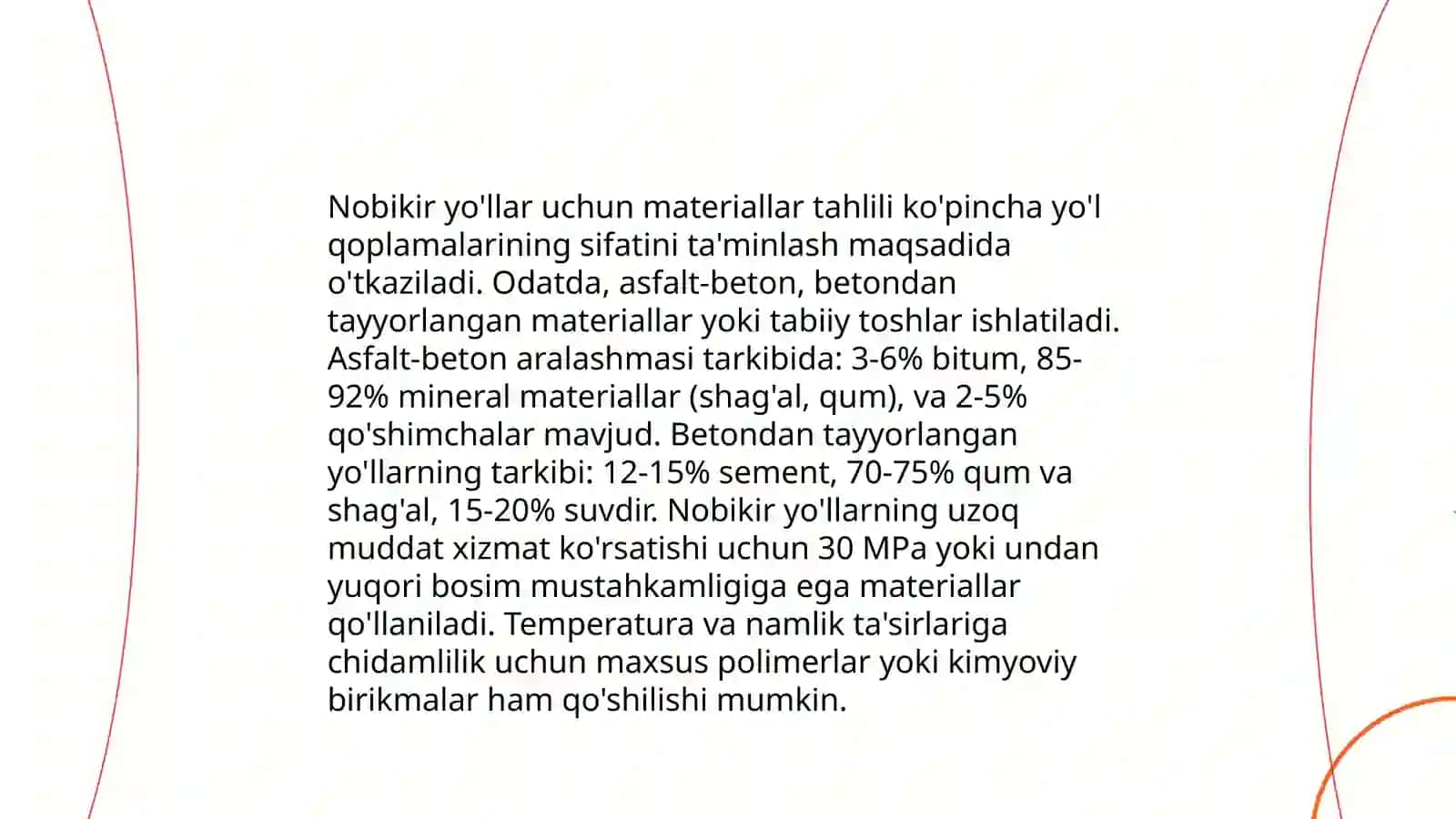 Nobikir yo'l to'shamalarini loyixalash tamoyillari 4