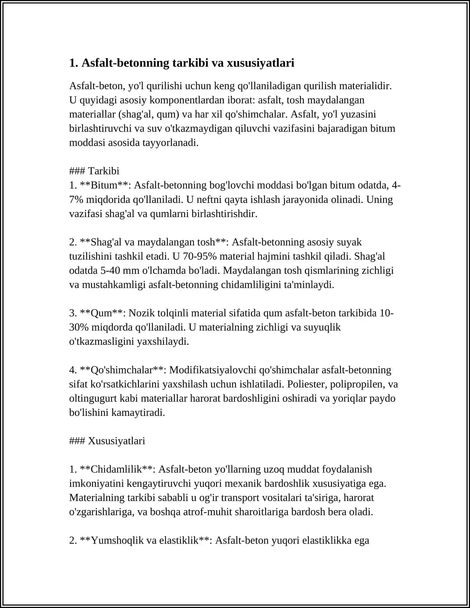 ASFALT BETON QOPLAMALARINI QURISHNING TEXNOLOGIK JARAYONI XARITASINI TUZISH 4