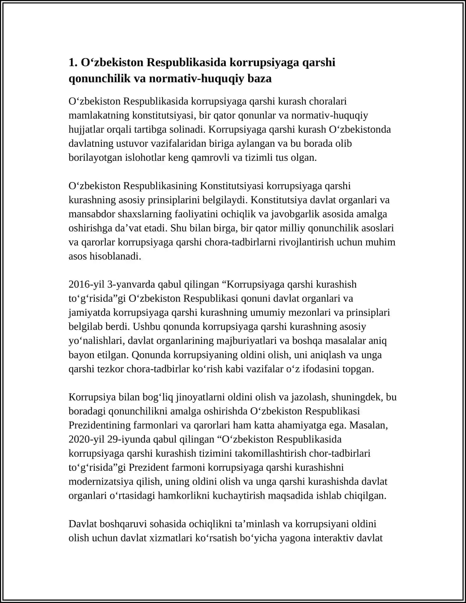 O‘ZBEKISTONDA KORRUPSIYAGA QARSHI KURASHISH MEXANIZMLARI 4