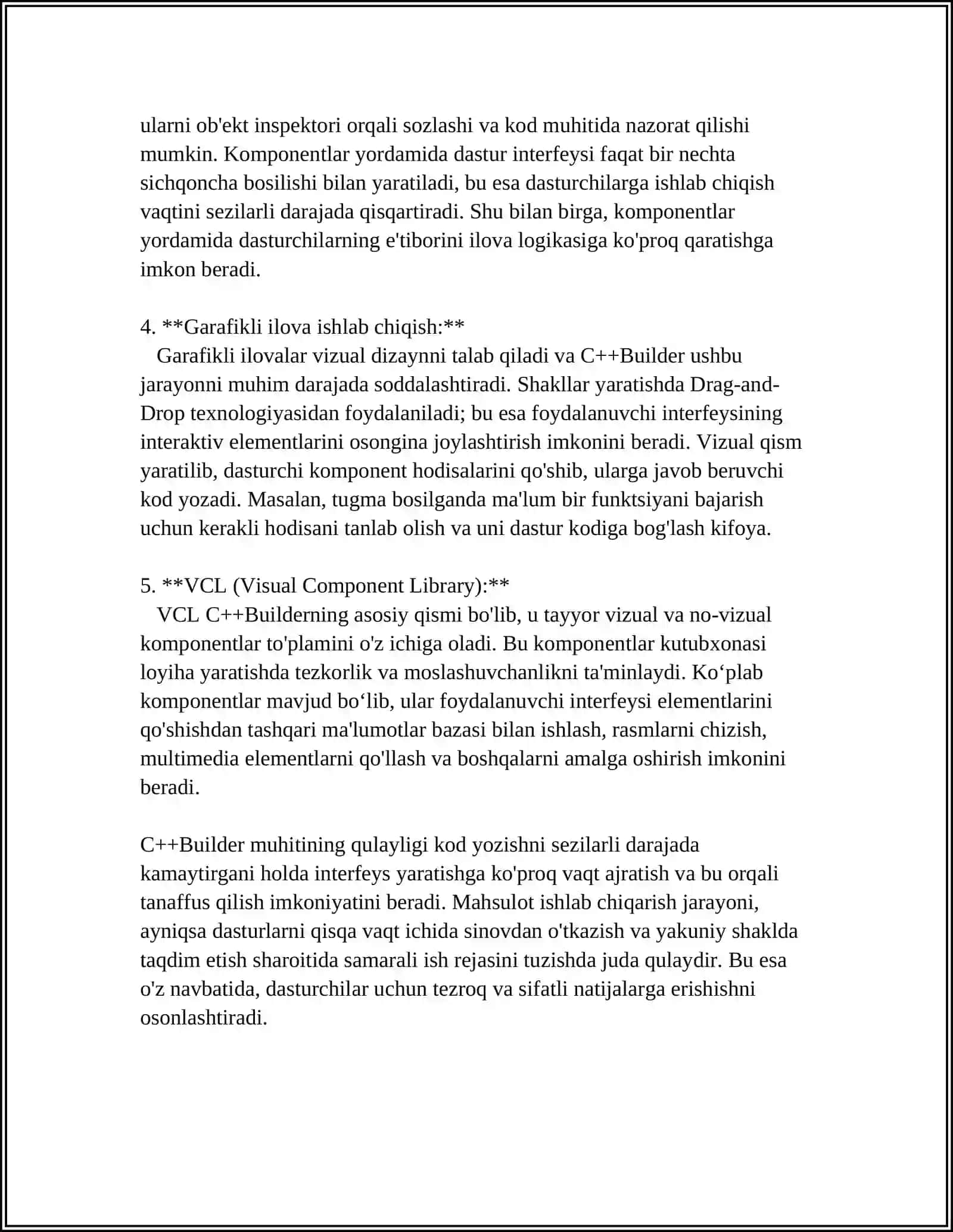 C++Builder muhiti asosida vizual komponentlardan foydalanish 4