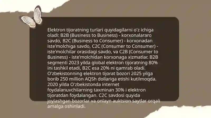 Elektron tijorat mazmuni, iqtisodiy ahamiyati va tarkibi 4