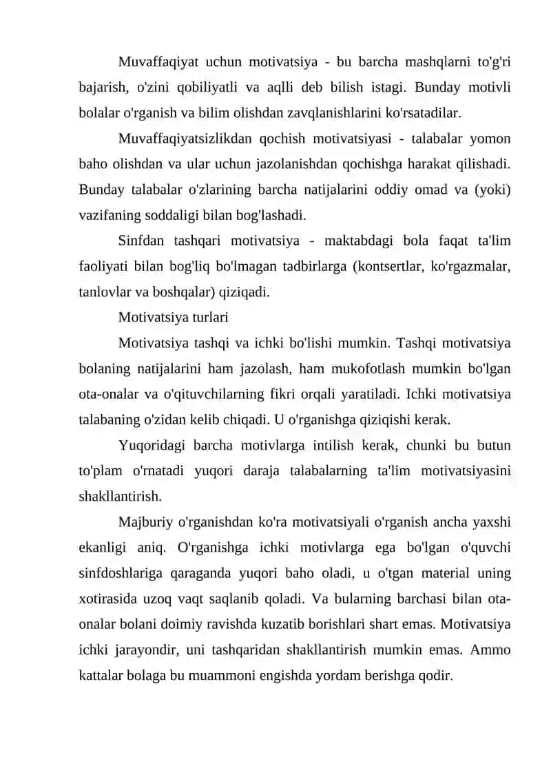 Bolalarning O'qish Motivi 4