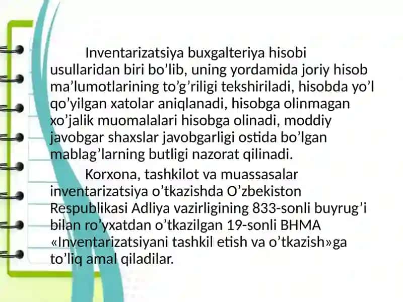 INVENTARIZATSIYA  NATIJALARINI  BUXGALTERIYA  HISOBIDA  AKS  ETTIRISH 4