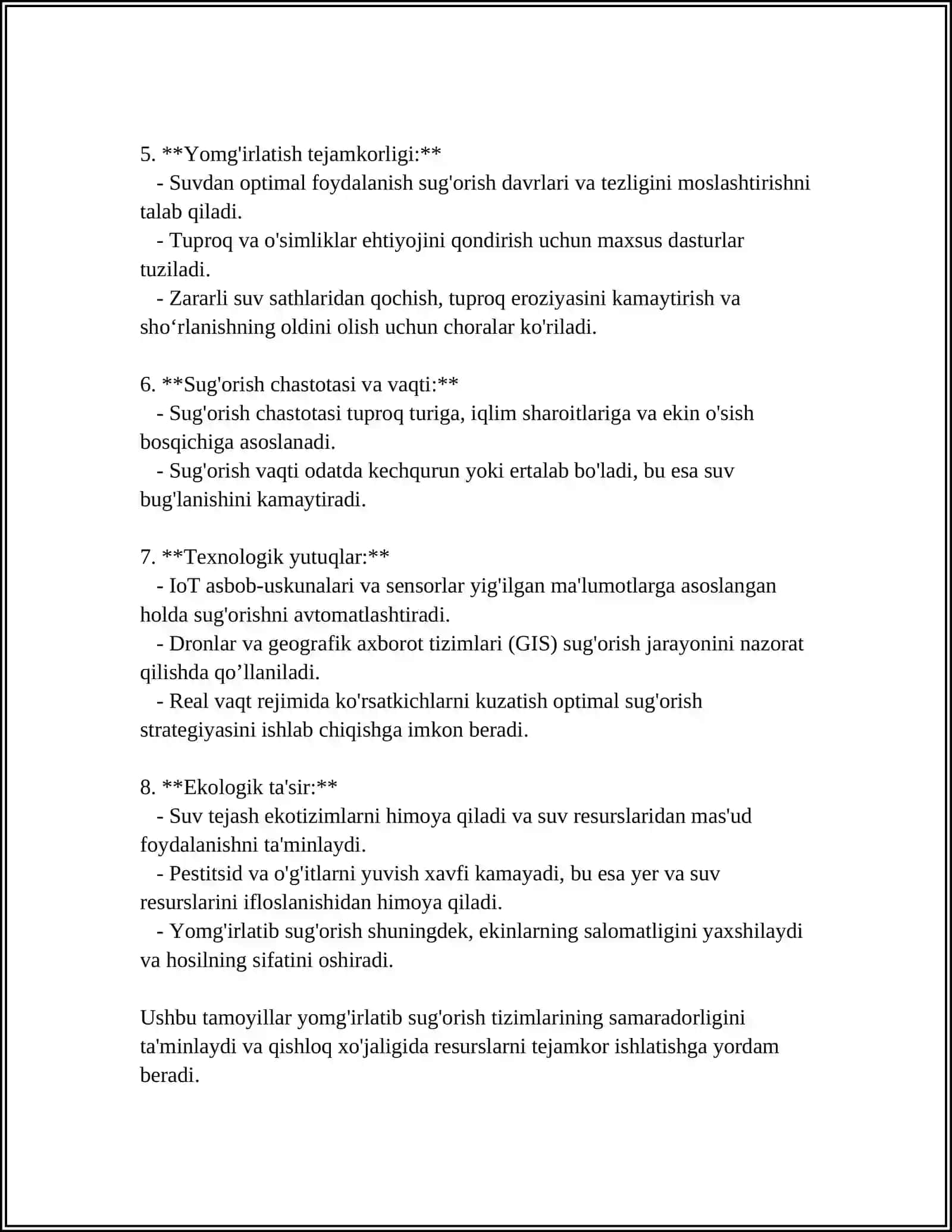 YOMGʻRLATIB SUGʻORISH USULLARI 4