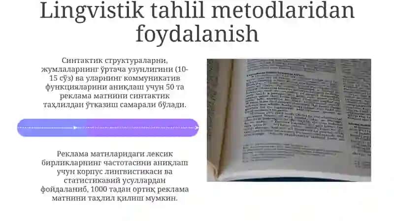 Ona tilida reklama matnlarini o'rganish usullari 4