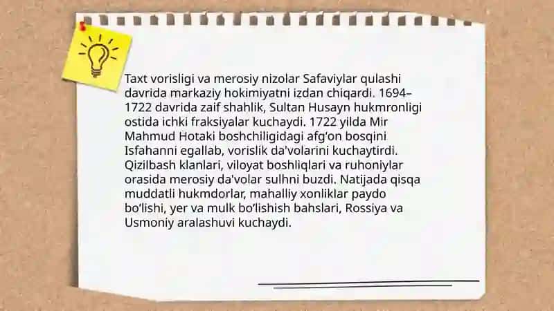 Eronda safaviylar davlati qulashi va feodal nizolar 4