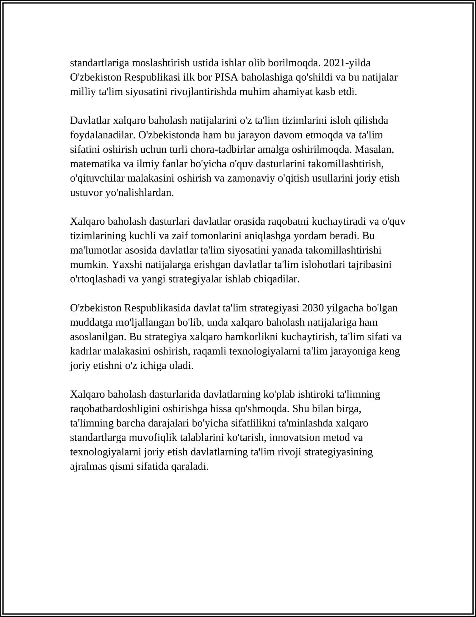 XALQARO BAXOLASH DASTURLARI DOIRASIDA XUKUMAT QARORLARINING MAZMUN MOHIYATI 4