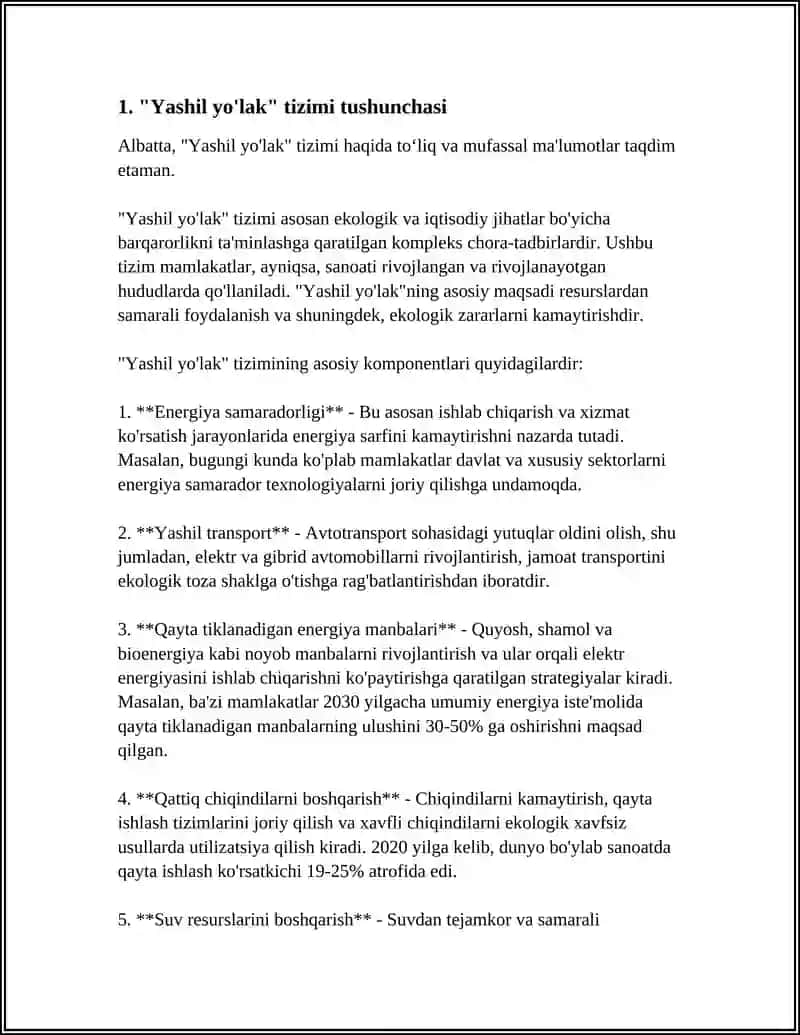 "Yashil yo'lak" tizimi 4