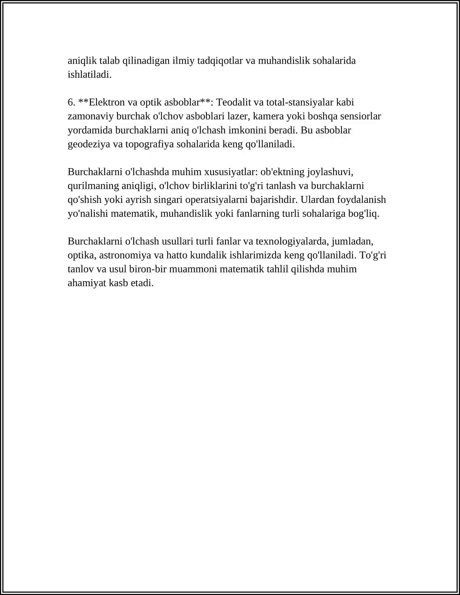 Burchak o'lchash usullari 4