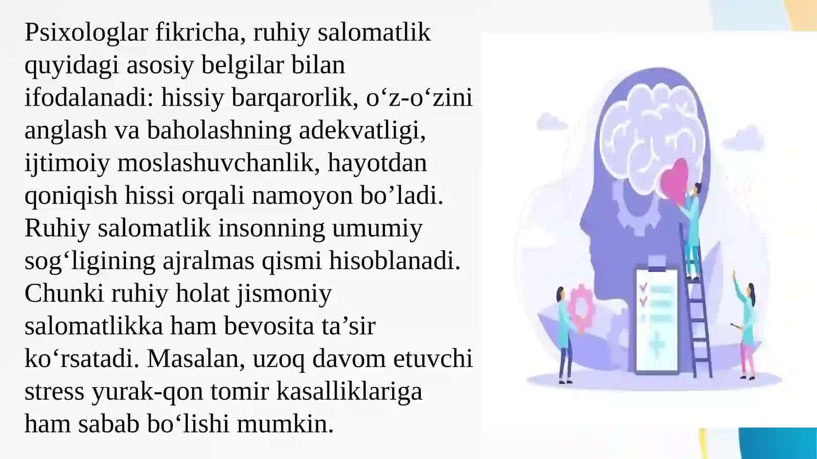 Psixik salomatlik va psixik buzilishlar 4