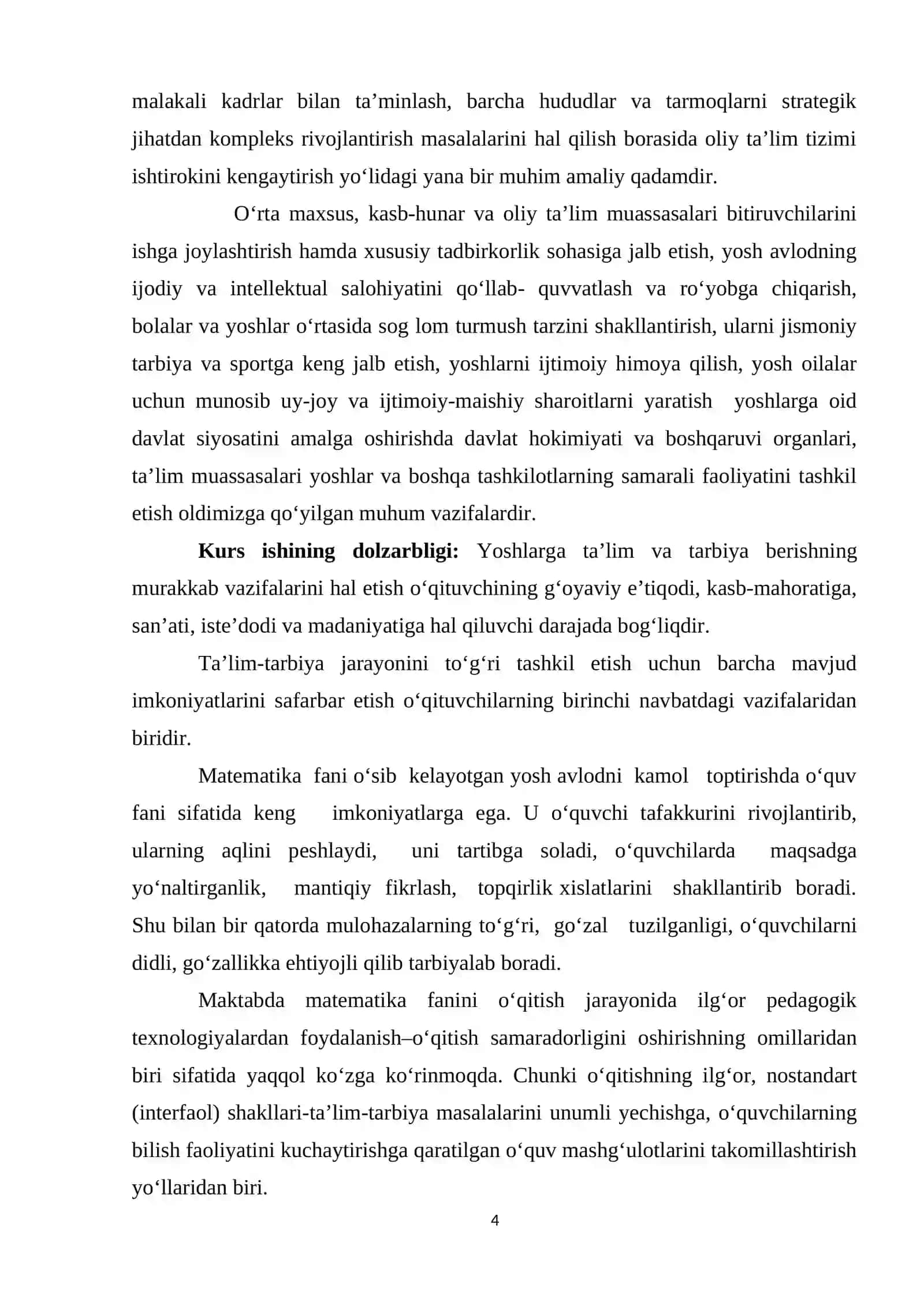 “Ikkinchi tartibli sirtlarning to‘g‘ri chiziqli yasovchilari 4
