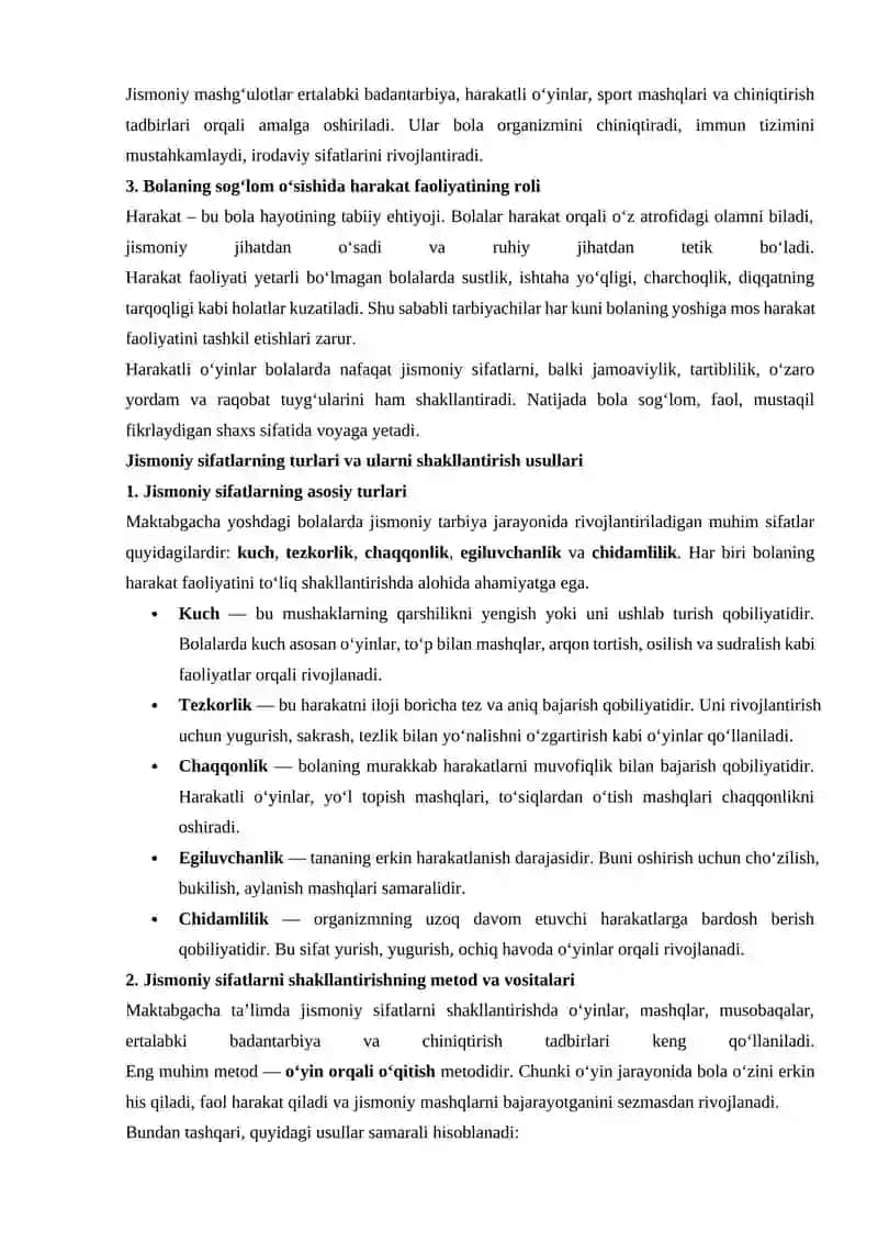BOLALARDA JISMONIY SIFATLARNI RIVOJLANTIRISH 4