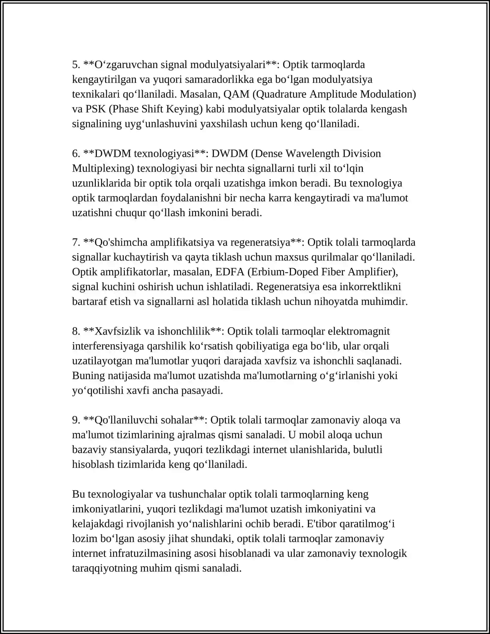 OPTIK TOLALI TARMOQ ORQALI MASOFADAN BOSHQARISH IMKONIYATLARI 4