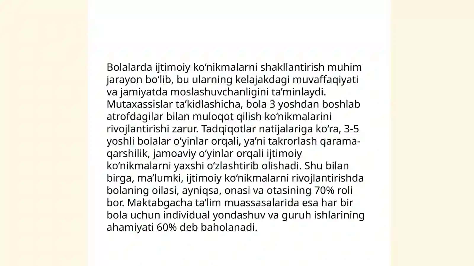 Ilk va maktabgacha yoshdagi bolalar pedagogikasi fanining barkamol insonni tarbiyasidagi o‘rni 4