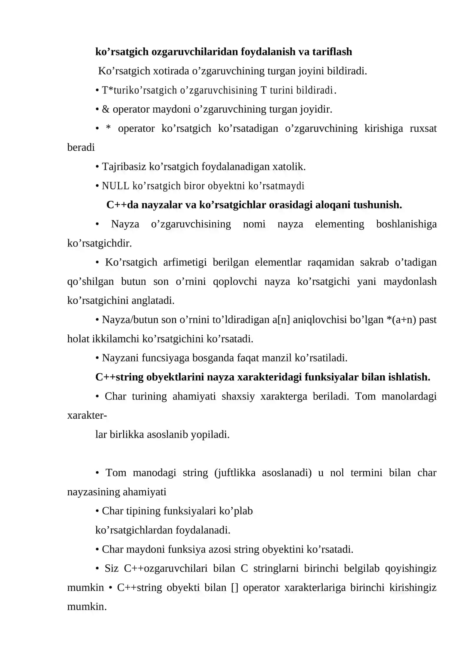 Ko’rsatkich va struktura 4