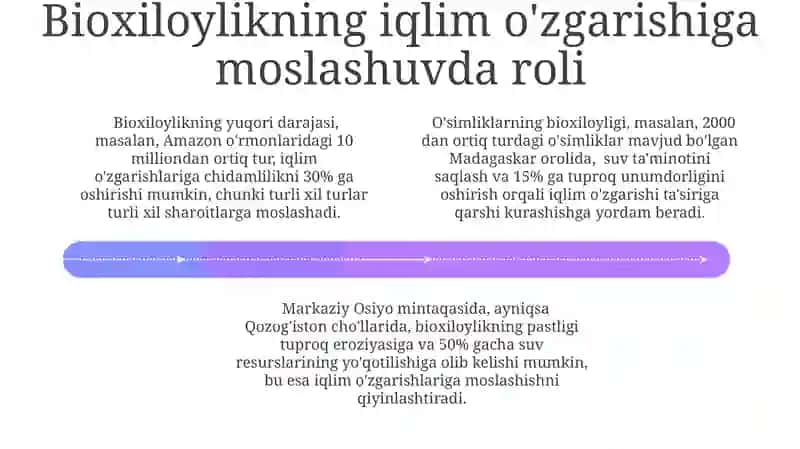 Biologik xilma-xillik va iqlim o'zgarishiga moslashish 4