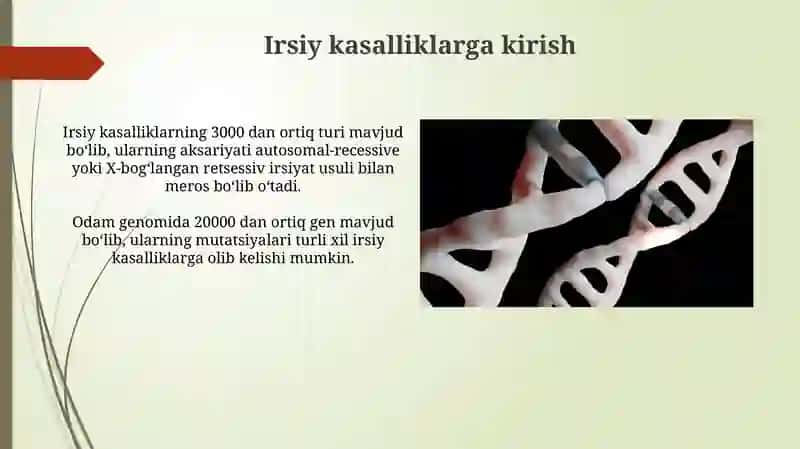 Irsiy Kasalliklar: Xromosomali Kasalliklar, Gen Kasalliklari va Irsiy Moyilliklar 4