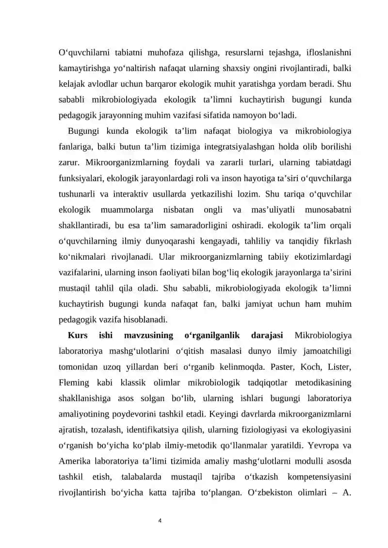 Mikrobiologik tajribalar asosida ekologik madaniyatni shakllantirish metodikasi 4