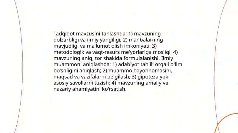 Magistrlik dissertatsiyasi tadqiqot turi sifatida. Ilmiy maqola tayyorlash tartibi 4