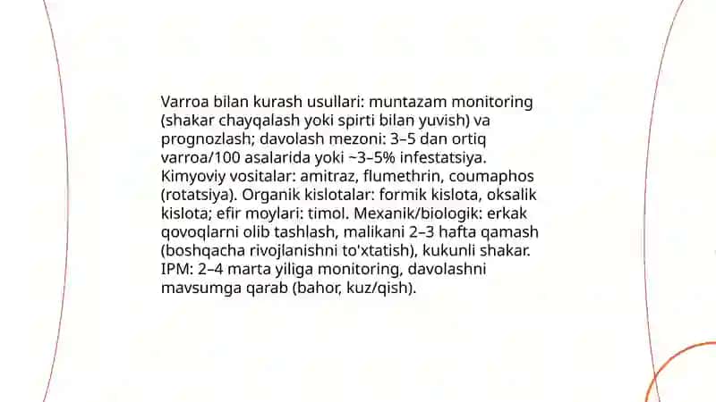 Asalarilarning zararkunandalariga qarshi kurashish choralari 4