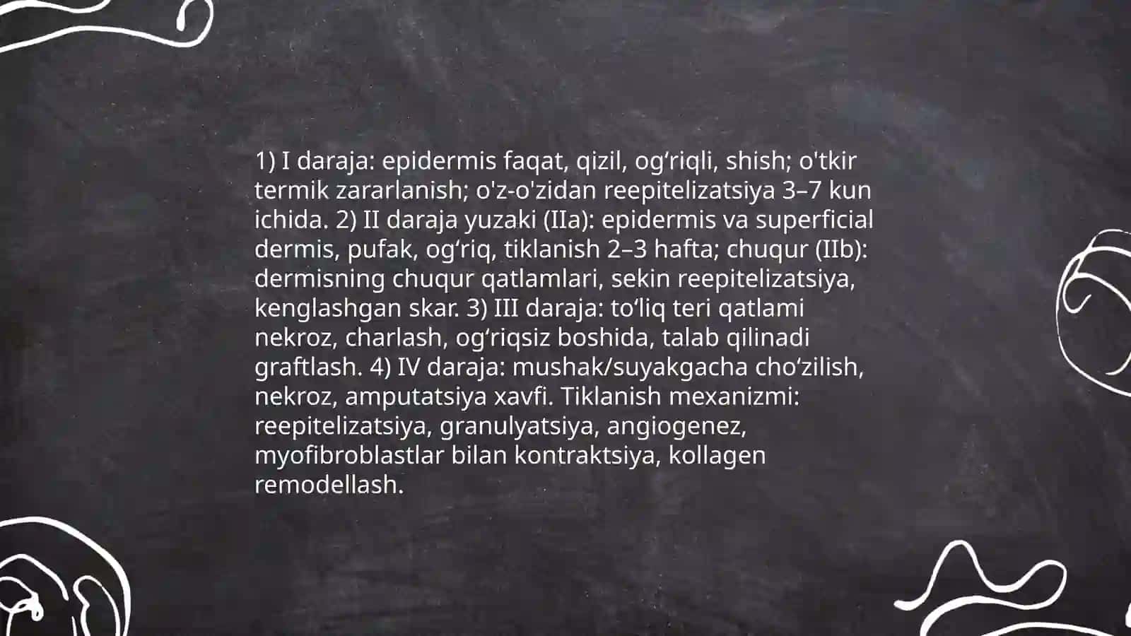 Termik shikastlanishlar tanqidiy-klinik asoslar to'g'risida 4