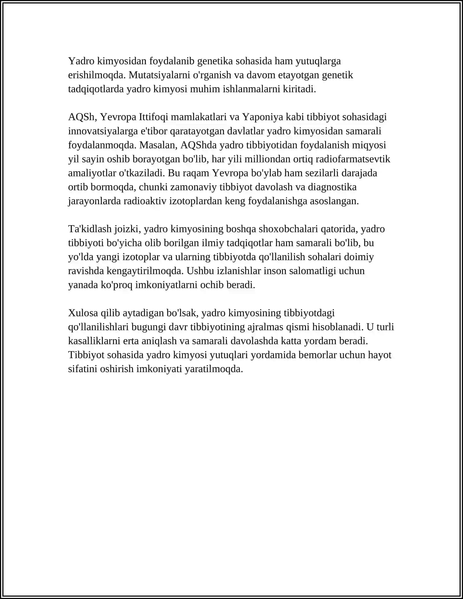 YADRO KIMYOSINING TIBBIYOTDAGI O'RNI 4