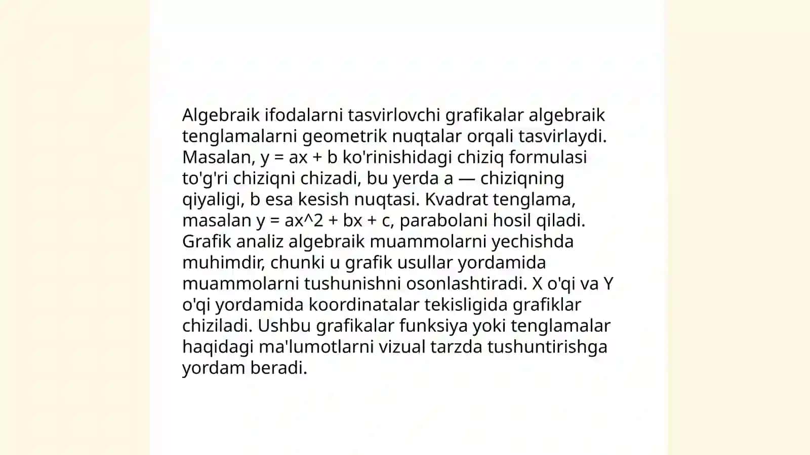 Konsentrlar bo'yicha algebra elementlari 4