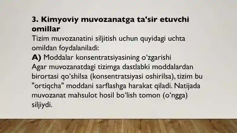 Le-Shateyle prinsipi va uning kimyoviy jarayonlardagi ahamiyati 4