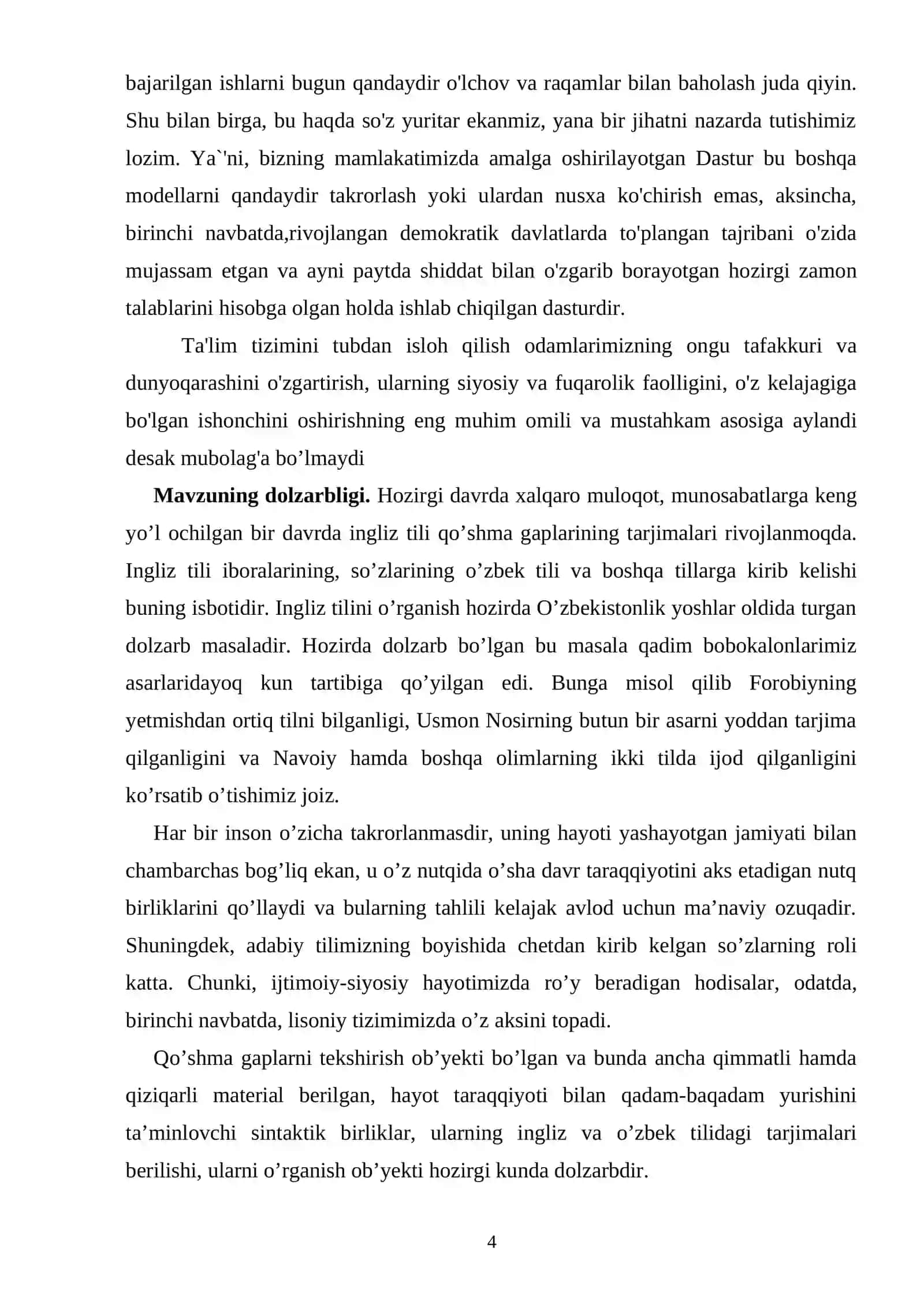 Ingliz tilidagi qo’shma gaplarning o’zbek tilidagi qiyosiy tahlili 4