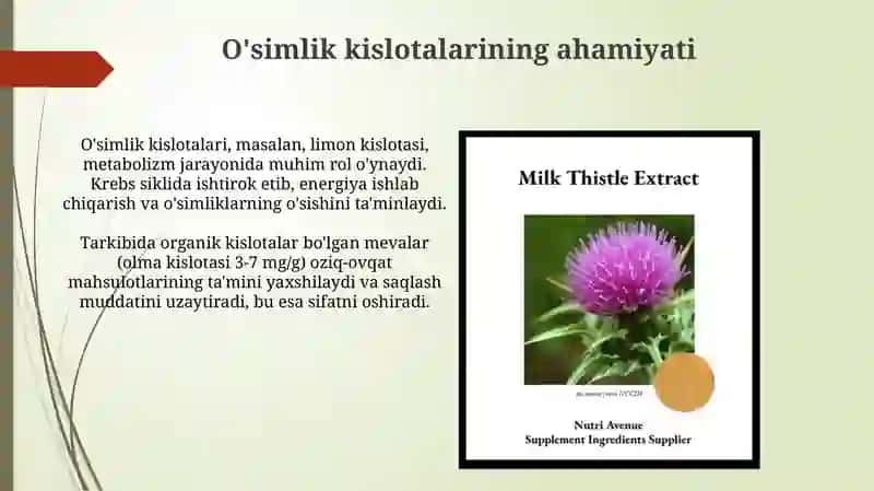 O'simliklardan erkin va bog'langan kislotalarni ajratib olish 4