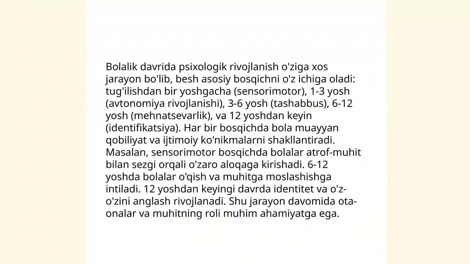 Psixologiya rivojlanishining asosiy tendentsiyalari 4