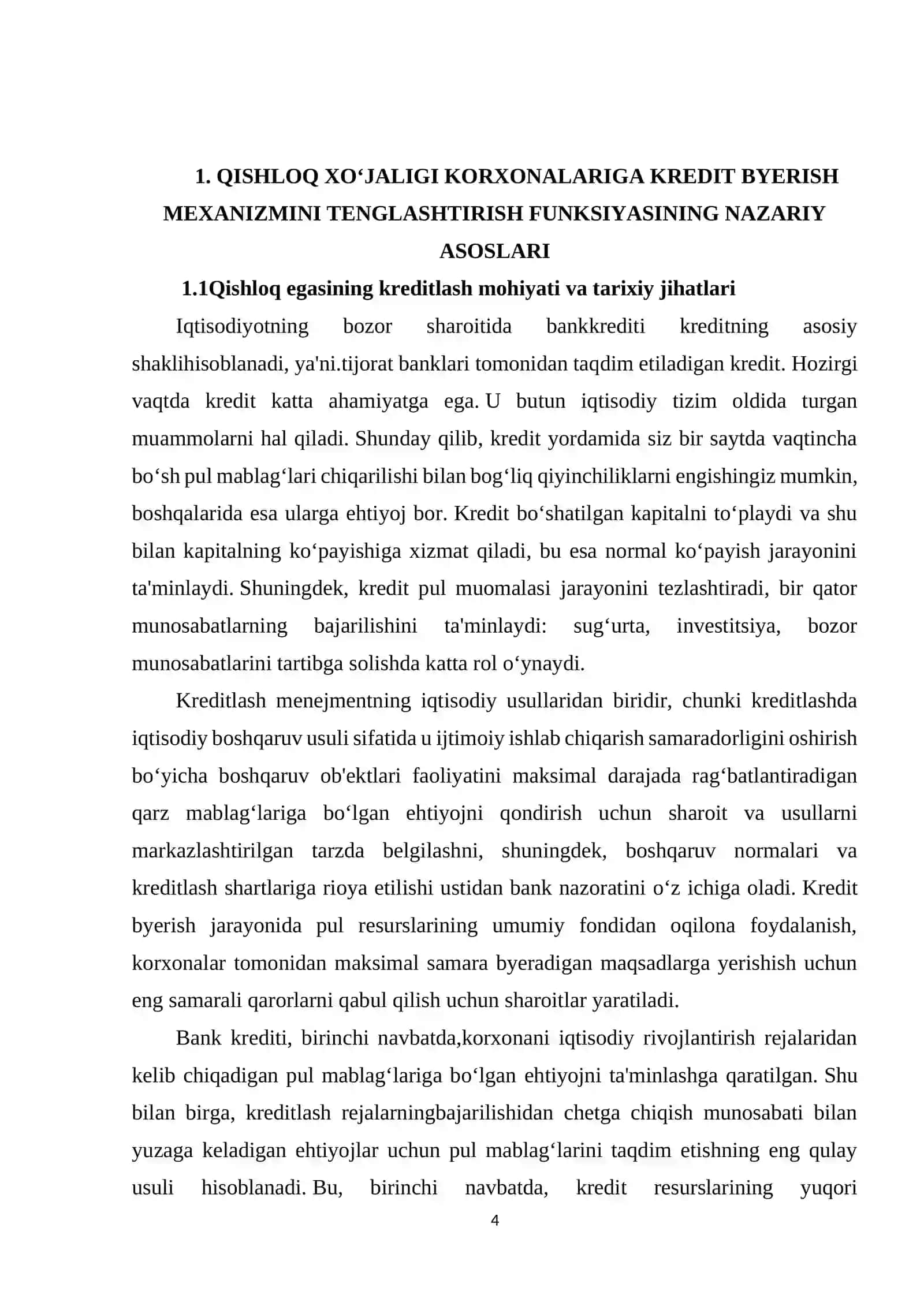 Qishloq xo‘jaligi korxonalariga kredit byerish mexanizmini tenglashtirish funksiyasining nazariy asoslari.docx 4