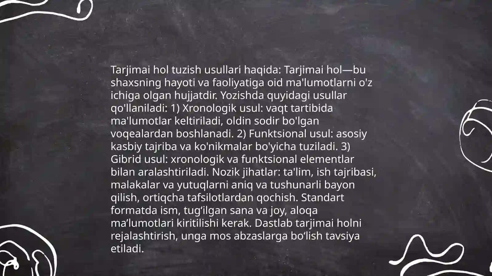 Ma'lumotnoma yozish qoidalari 4