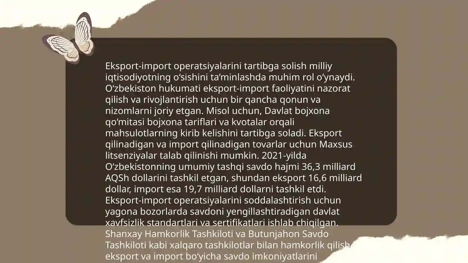Qozog'iston tashqi iqtisodiy faoliyatini boshqarish va tartibga solishni tashkil etish. Mullajonova Risolatxon 4