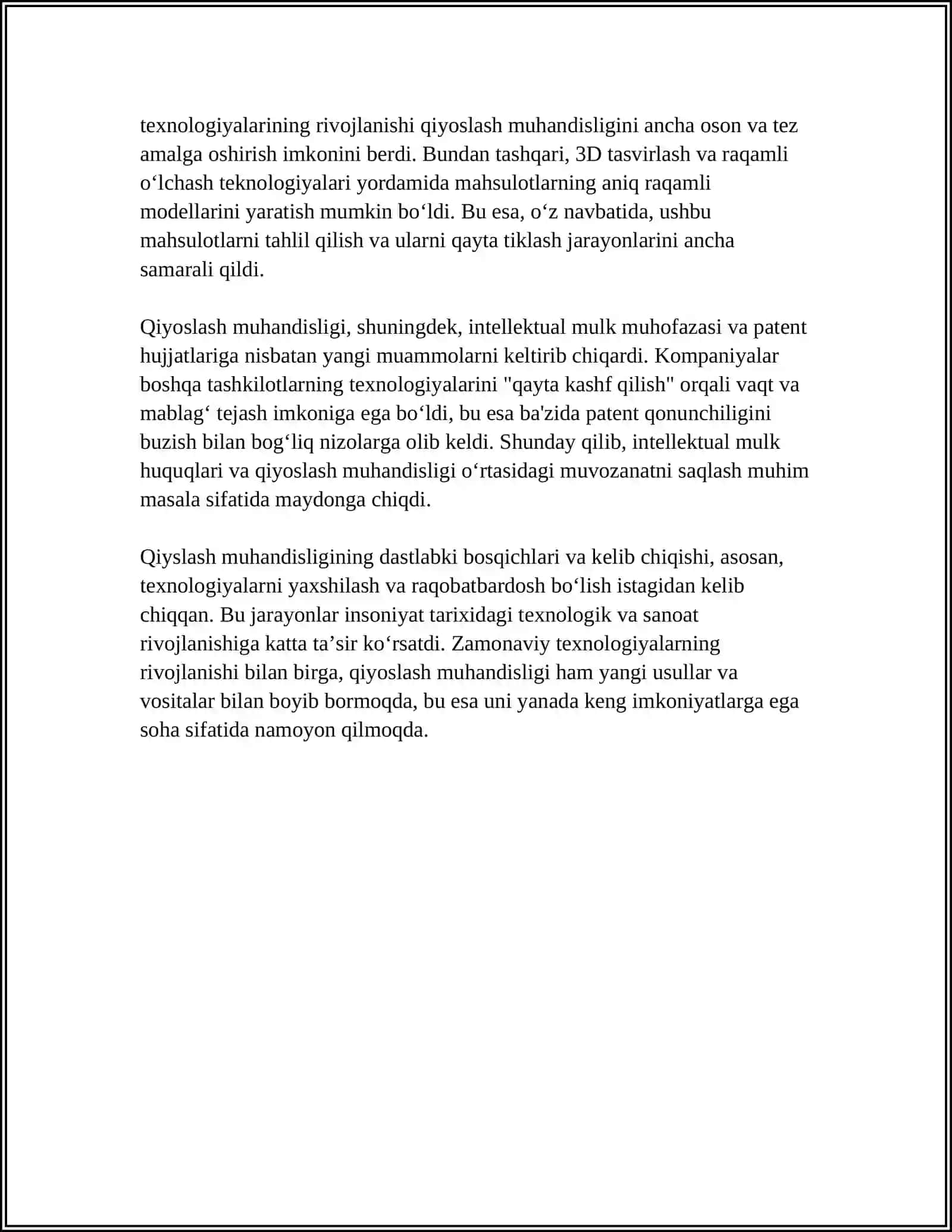 QIYOSLASH MUHANDISLIGINING RIVOJLANISH TARIXI AHAMYATI 4