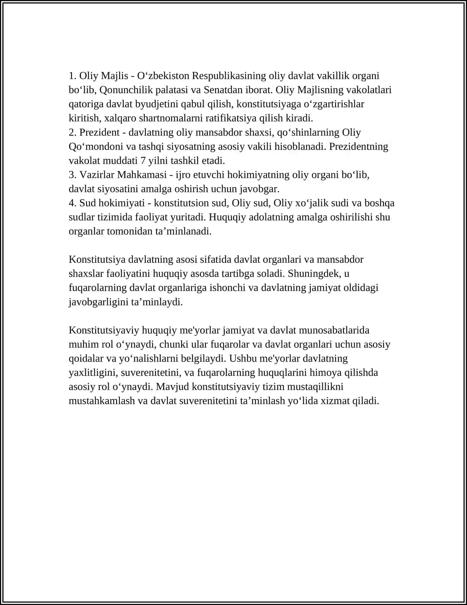 HUQUQIY MEYORIY XUJJATLARNING MOHIYATI 4