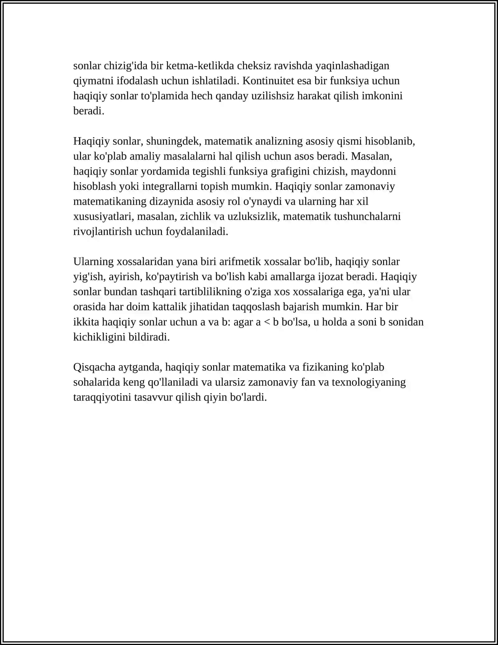 HAQIQIY SONLAR TO'PLAMI VA ULARNING XOSSALARI.HAQIQIY SONLAR USTUDA AMALLAR 4