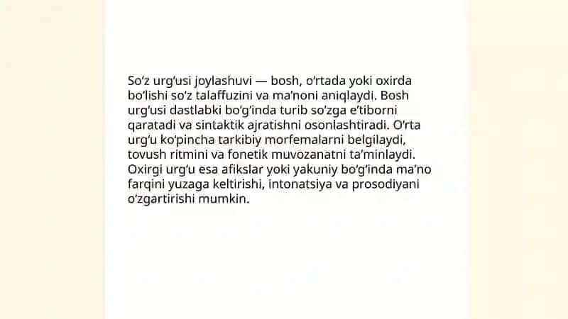 O'zbek tilida urg'u va uning ahamiyati 4