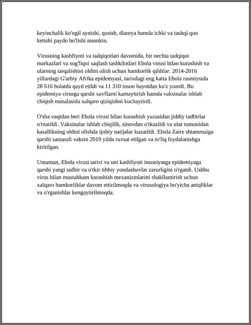 EBOLA VIRUSI: GEMORRAGIK ISITMALAR BIOLOGIYASI 4