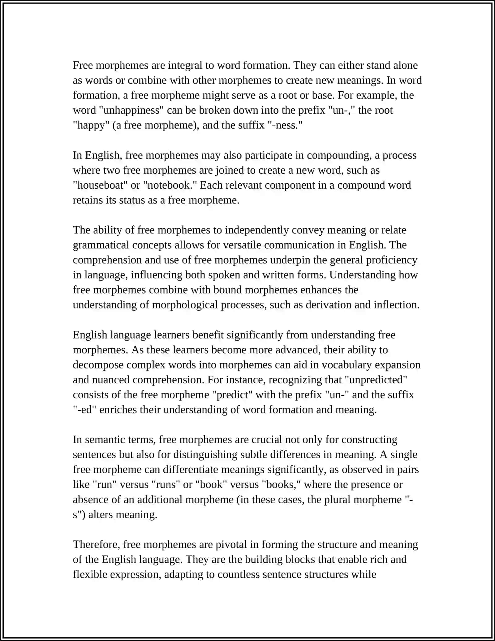 MORPHOLOGICAL STRUCTURE OF WORDS: TYPES AND CLASSES OF MOPHEMES 4