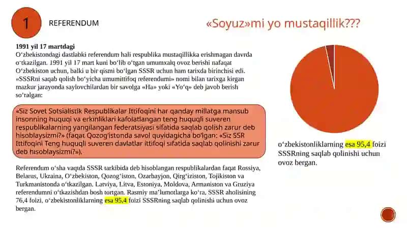 oʻzbekiston Respublikasida oʻtkazilgan referendumlar va ularning asosiy masalalari 4
